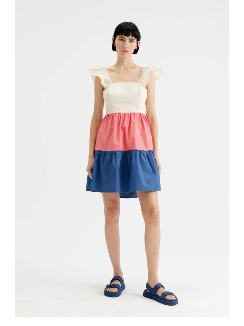 Compania Fantastica Adair Colorblock Open Back Mini Dress